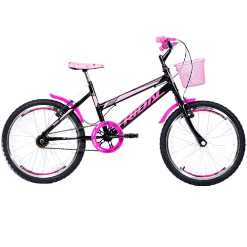 Bicicleta Infantil Aro 20 Feminina Tridal com Cestinha (Preto)
