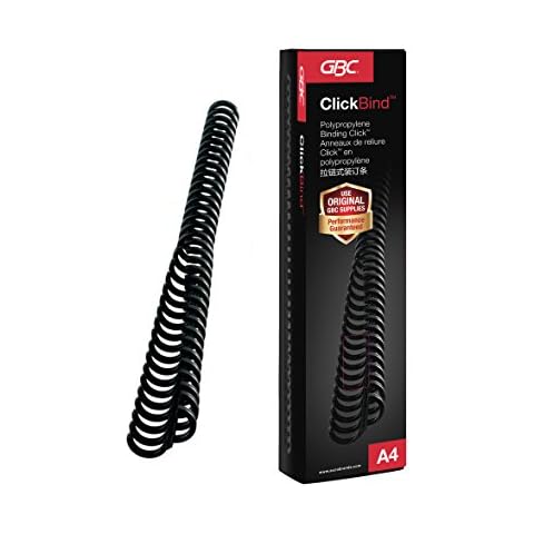 GBC 388019E ClickBind Binderücken, 8 mm, 45 Blatt Kapazität, A4, Ring 34, schwarz, 50 er pack Cover