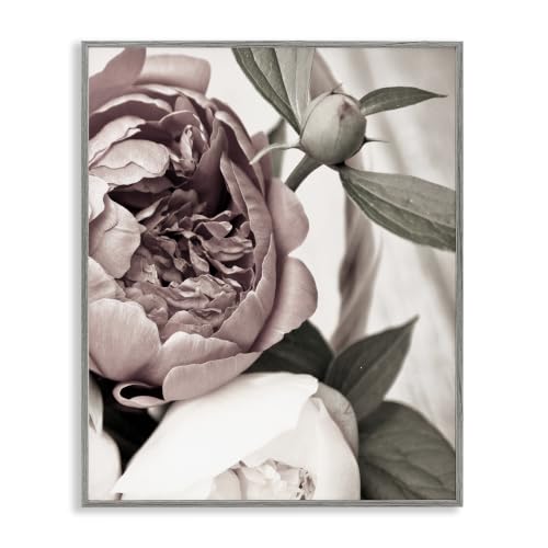 Blooming Peony Floral Botanical, 16 x 20 Inch Framed Giclée Print