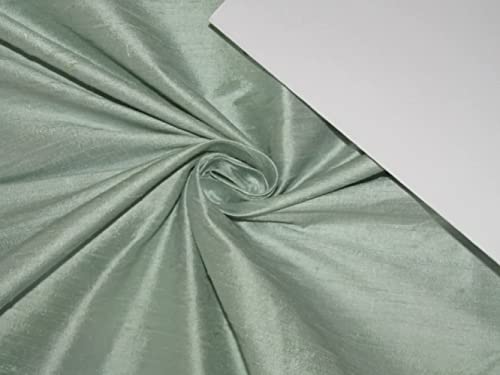 Soie Dupion pastel vert poudré de 137 cm : tissu haut de gamme pour haute couture