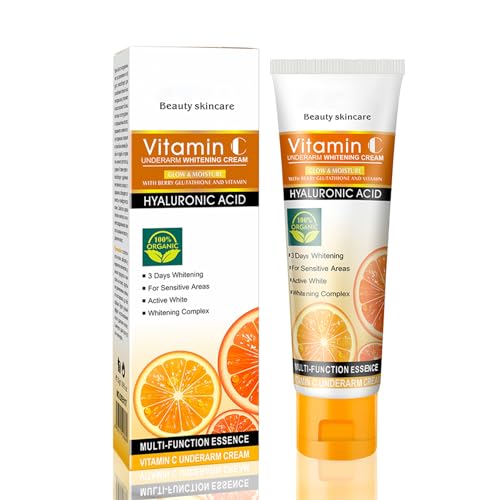 Underarm Whitening Cream, Armpit Whitening Cream, Skin Lightening Cream, Vitamin C Bleaching Cream for Dark Skin & Private Parts, Fade Melanin on Knees & Elbows & Leg & Sensitive & Intimate Parts