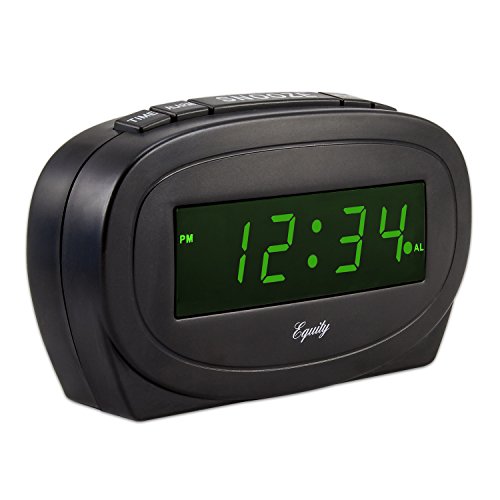 Equity 30226 Digital Green Led Electric Alarm Clock, Black #TOP1