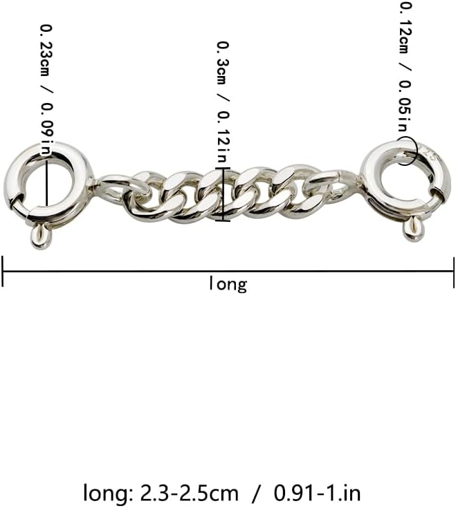 925 Sterling Silver Chain Extender Jewelry Necklace Lobster Clasps and Closures for Necklace Bracelet Jewelry Making Supplies(1piece) (4mm*3cm)