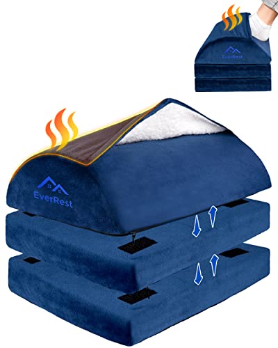 EverRest Foot Rest for Under Desk at Work – 3 Height Adjustable Ergonomic Footrest with Warm Feet Pocket, Firm Support Stool for Office Chair & Gaming, Washable Cover