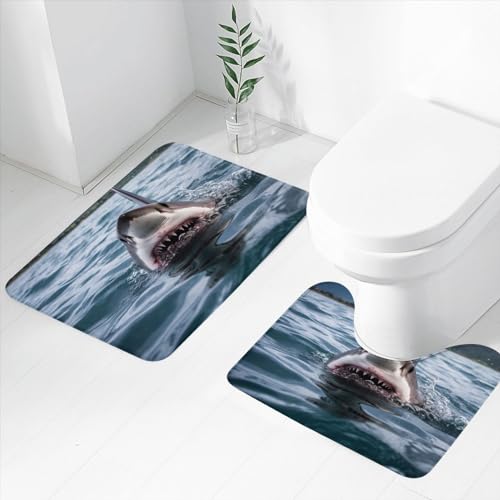 Tapis de bain antidérapant absorbant en microfibre douce bleu