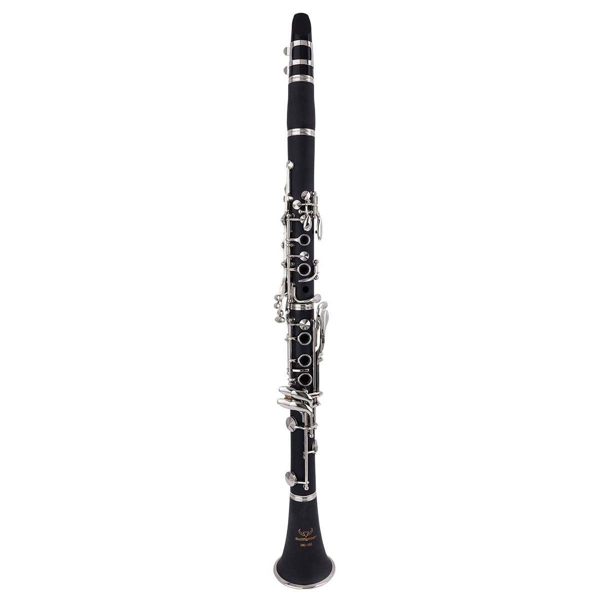 Clarinetto torero in Sib (per principianti e professionisti), ebano con tasti in ottone bianco, viene fornito con 2 corpi, 3 canne, guanti bianchi, custodia rigida e kit di pulizia, modello DHG-100.