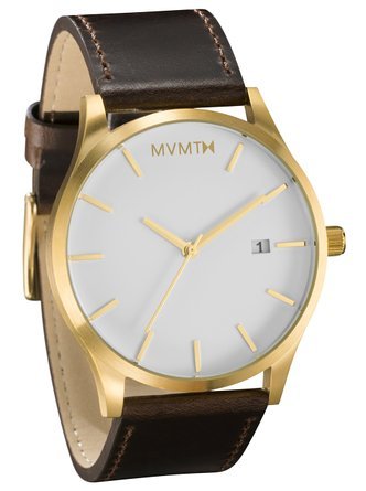 MVMT Watches Gold Case with Brown Leather Strap Men's Watch �j�� �����Y �r���v [���s�A���i]