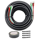 14/4 AWG Cable Power 100FT Conductor Flexible Cord for Residential Wiring Mini Split Air Conditioner Speaker Low Voltage 300V LED Stranded PVC Oxygen-Free Copper