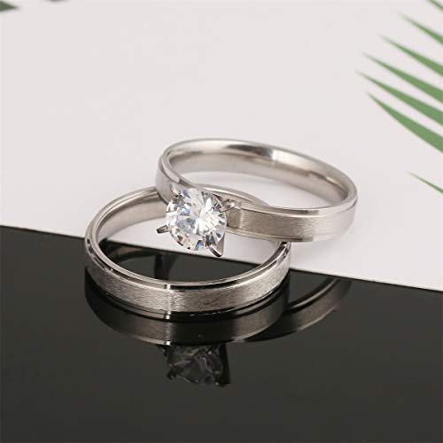 Vintage Wedding Rings for Couple Solid Lover's Engagement Ring Jewelry3
