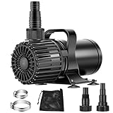 VIVOHOME 175W 3000GPH Submersible Water Pump with 180° Seamless Adjustable Nozzle and Barrier Bag for Koi Pond Waterfall Fountains Fish Tank