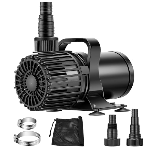 VIVOHOME 175W 3000GPH Submersible Water Pump with 180 Seamless Adjustable Nozzle and Barrier Bag for Koi Pond Waterfall Fountains Fish Tank