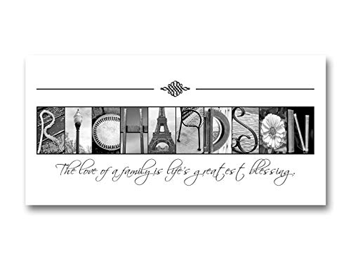 Personalized Housewarming gift, Family Name Sign, Realtor's Gift, Alphabet Photography Sign, Creative Letter Art, Custom Name Sign, Architectural Name Art