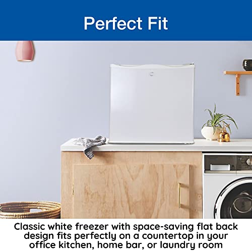 Koolatron Mini Upright Freezer 1.2 Cu Ft (34L) White, Manual Defrost, Space-Saving Flat Back, Reversible Door, Wire Shelf, For Apartment, Condo, Office, Rv, Cabin, Dorm Room, Home Bar #TOP5