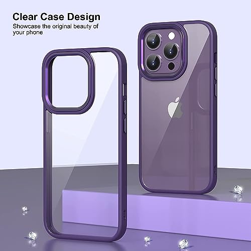 Image of mobistyle Designed for iPhone 14 Pro Enhanced Metal Camera Guard Shockproof Back Cover Case iPhone 14 Pro (Purple)