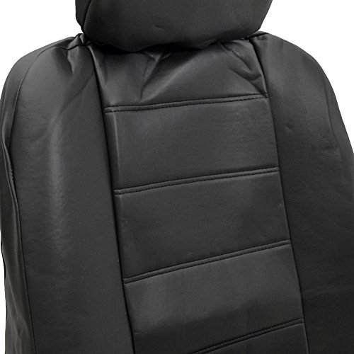 Motor Trend Premium Leatherette Car Seat Covers - Black Pu Leather #TOP3