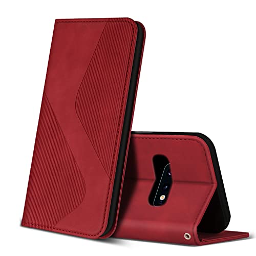 ZONNAVI Hülle für Samsung Galaxy S10e, PU Leder Handyhülle mit Kartenfächer & Standfunktion, Lederhülle Flip Wallet Hülle Schutzhülle für Samsung Galaxy S10e (Rot)