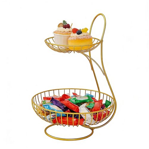 Soporte de frutas ventilado con dos niveles y estructura sólida de metal 2
