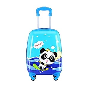 Kid’s Koffer Jongen Meisje Reizen Bagage 18 Inch Cartoon Trolley Case Met 4 Universele Wielen,Surfing panda