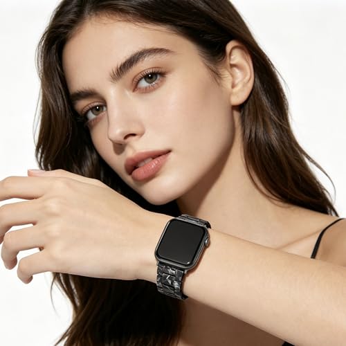 Image of CRIS-BAND Resin Bands Compatible with Apple Watch Series 11 /10 /9 /8 /7 Bands 46mm 45mm 44mm 42mm 41mm 40mm for Women, Strap for iWatch Ultra 3 /2 49mm Series 6 /5 /4 /3 /2 /1 /SE3 Slim Bracelet Wristband