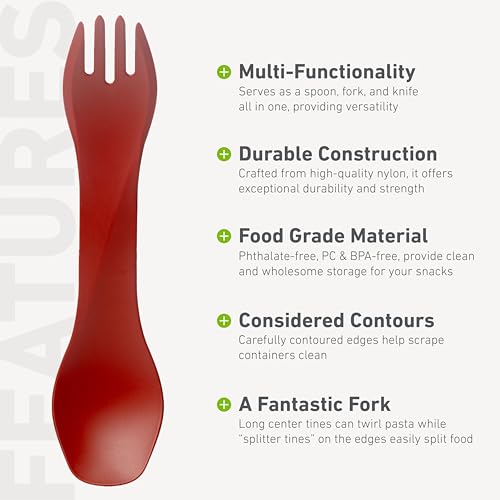 humangear GoBites Uno 3-Pack | Travel & Camping Utensils | Portable & Convertible Dining Ware | Multi-Functional Spork | Blue/Red/Yellow, Uno (Bulk) 3-Pack