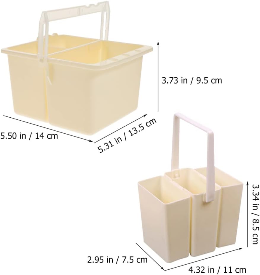VICASKY 2Pcs Paint Brush Basin - Brush Washing Bucket Portable Detachable Multifunction Watercolor Painting, Brush Container Watercolor Brush Basin for Acrylic Brush