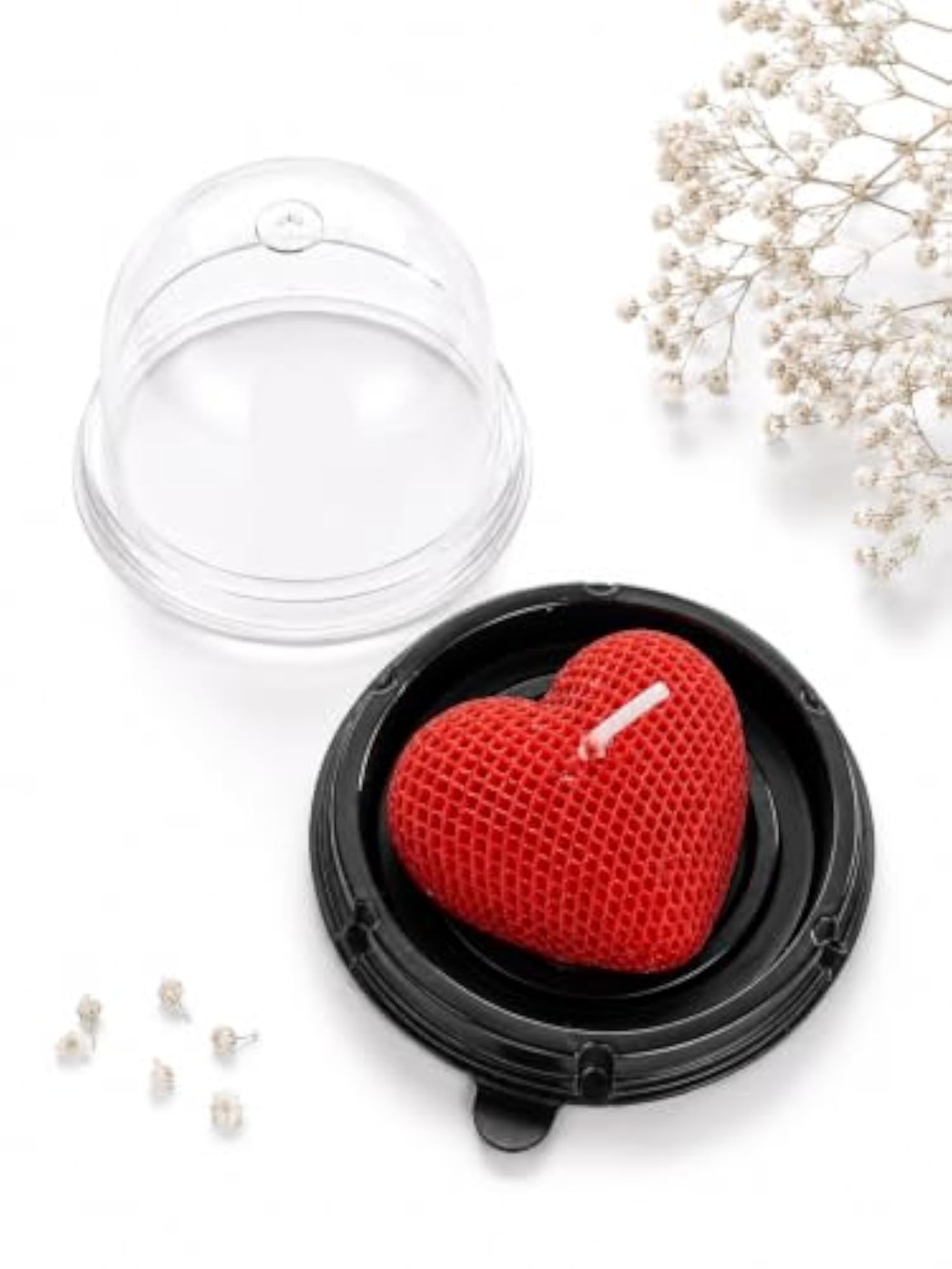 3D Small Heart Shape Scented Candle, 1 Piece