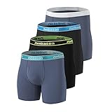 [BIATUWFEI] ボクサーパンツ メンズ 下着 ボクサー 前開き 蒸れない ロング 大きいサイズ 通気性 吸汗 セット 股ずれ防止