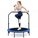 Fitvids 40' Trampoline – Fitness Rebounder with Adjustable Foam Handle, Quiet & Stable Exercise Trampoline for Indoor/Outdoor Cardio, Balance, Core Strength, Max Load 300lbs