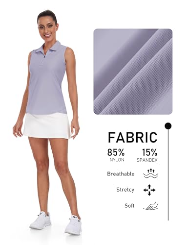 Image of AIRIKE Golf Polo Shirts for Women Sleeveless Summer Sports Athletic Fashionable Workwear-Quick Dry Womens Tank Tops