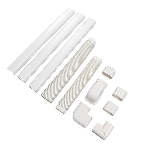 Cocoarm PVC- Leitungsset- Abdeckungsset, Dekorative Rohrabdeckung für Mini- Split- Klimaanlage, PVC- ABS, 800 Mm, Gerader Kanal, 2- teiliges Schnappdesign, für Außenwand- Wärmepumpe 1 Bis 5 PS-7