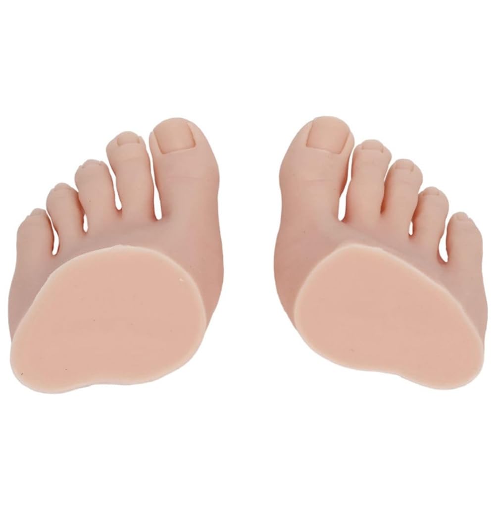 Flexible Soft Silicone Prosthetic Manicure Tool Practice Fake Foot Model with Half Foot Design for Nails Art Training
