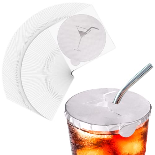 Drink Protective Cap 50 Pack drink covers for alcohol protection Keeps Unwanted Items From Getting Into Drink Cups Fits Most Cup Sizes (Drink Protective Count 50.00)