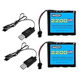 AMZZN 2 baterías de 4,8 V 2200 mAh AA NiMH con enchufe SM-2P y cargador USB apto para excavadora remota SY-E511, E562 TD141 RC vehículo, camión y todoterreno