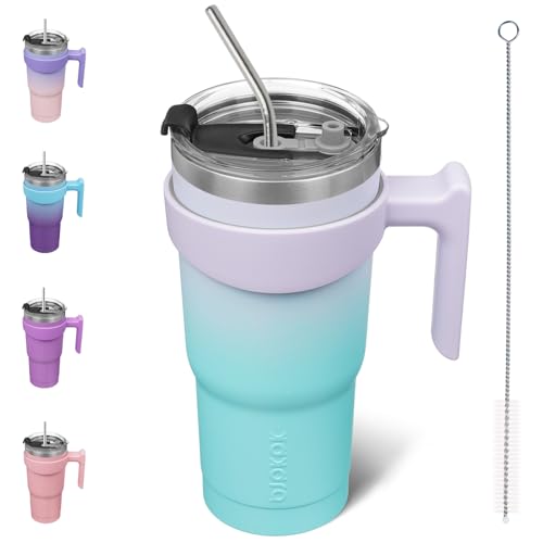 Image of BJPKPK 20 oz Tumbler with Handle & Straw, Insulated Stainless Steel Mug