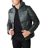 Luca Designs Men's Green Arrow Leather Jacket (Large)
