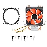 Mini PC CPU Cooler Single Silent Fan 2 Copper Pipe Computer Case Cooler for Intel LGA775, for Core2DUO, for Celeronp, for Pentium4, for PentiumD, for Intel LGA 1155/1156/1366