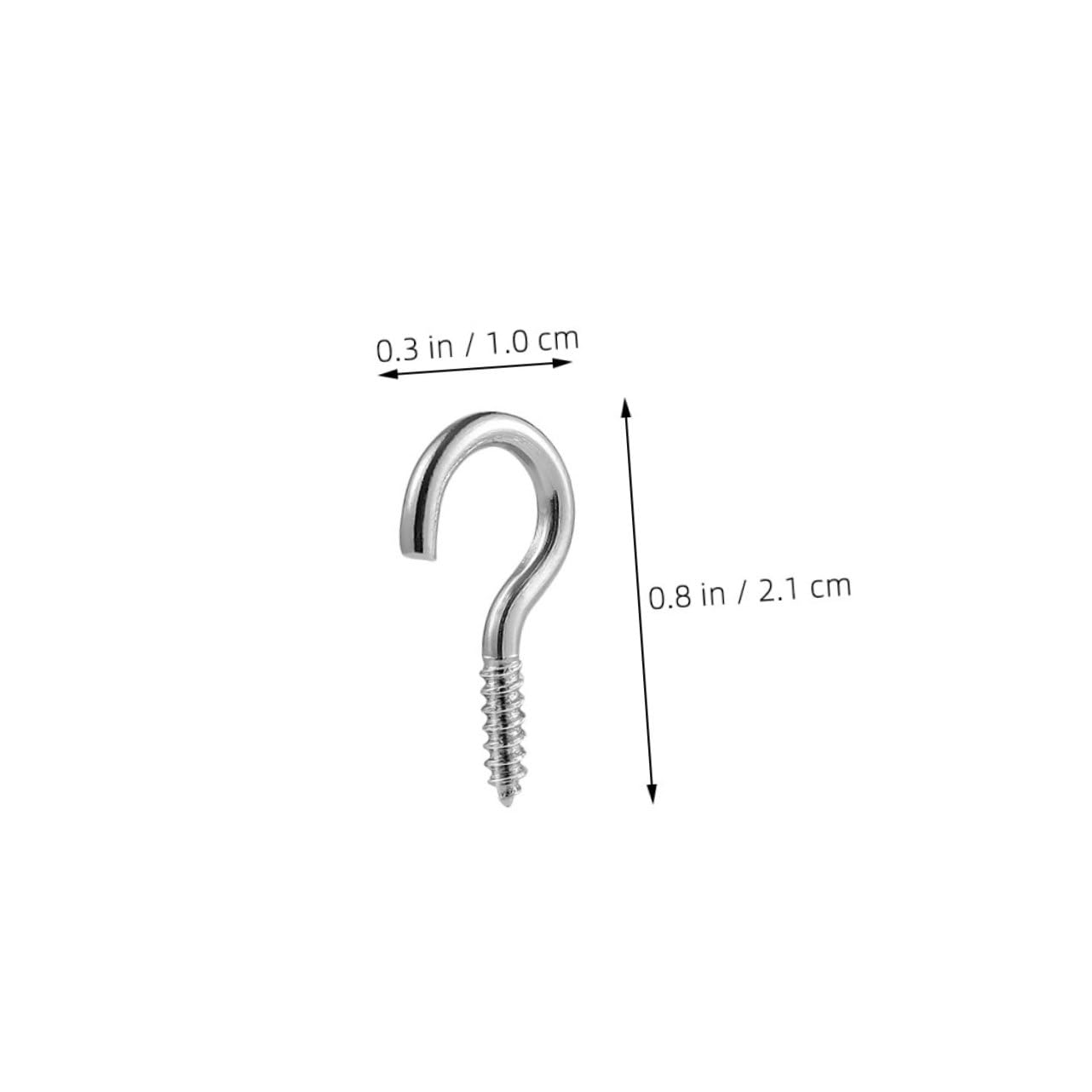 OKUMEYR 200pcs Open Loop Eye Screws Self Tapping Metal Hooks for Hanging Lights Decorations
