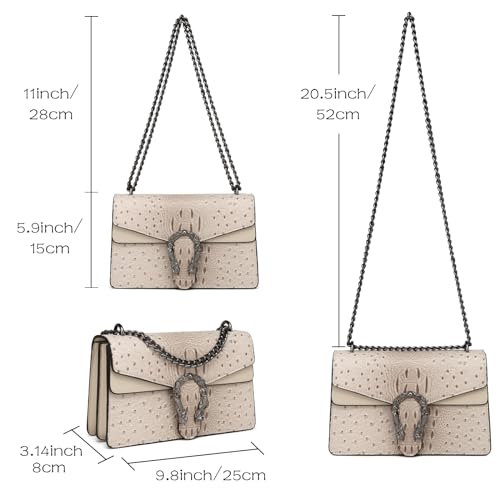 Image of MYHOZEE Crossbody Bags for Women - Snake Printed Clutch Purses Leather Chain Shoulder Bags Evening Handbags