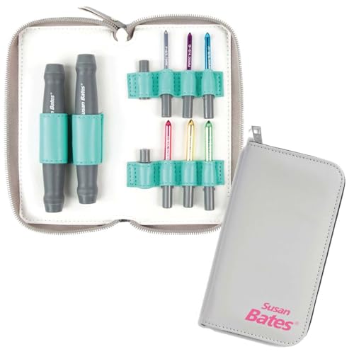 Susan Bates Twist + Lock Ensemble Deluxe avec étui : finitions de haute facture