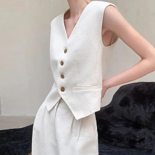 Damen 2-teiliges Set: Ärmellose Weste & Shorts Für Business & Freizeit | Leicht & Atmungsaktiv