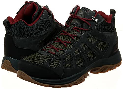 Columbia Columbia Men's Redmond III Mid Waterproof Hiking Shoe, Nori/Red Jasper, 12