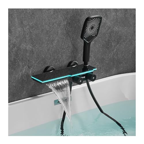 Robinet cascade baignoire noir laiton design spa luxe - 2