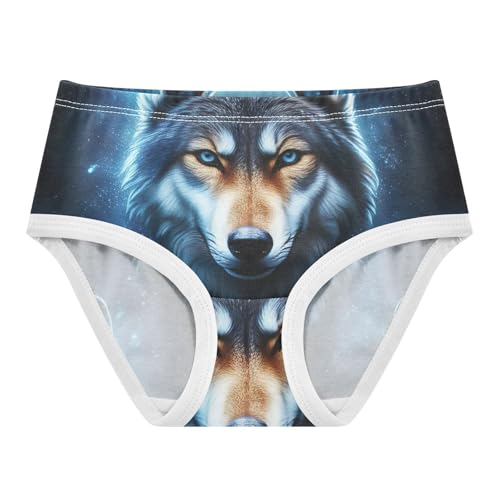 Designer Girls Underwear Toddler 2t Cotton Little Girl Panties Wolf Face Undies Kids Briefs