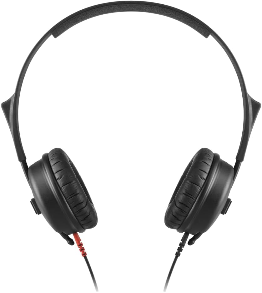 Sennheiser HD 25 Light On-Ear DJ Headphones, Black Bundle with Pig Hog PHX14-25 1/4" Headphone Extension Cable and Instrument Polishing Cloth - Professional Studio Monitoring Headphones