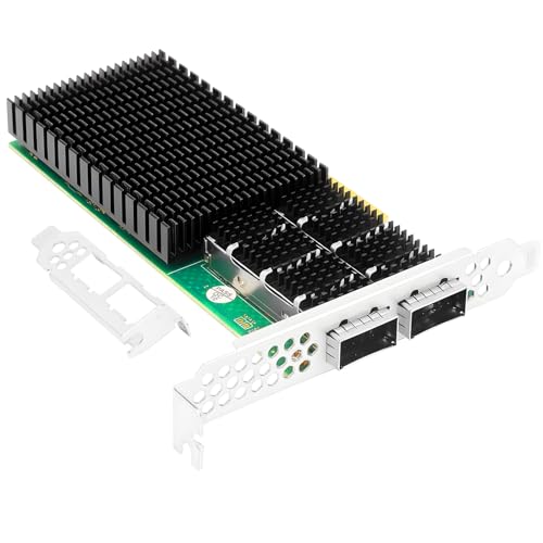 Image of Vogzone 100GbE NIC Card for Mellanox MCX516A-CCAT, PCIe 3.0 x16 100Gb Ethernet NIC with Mellanox ConnectX-5 En Chipset, Dual QSFP28 Network Card Support RDMA