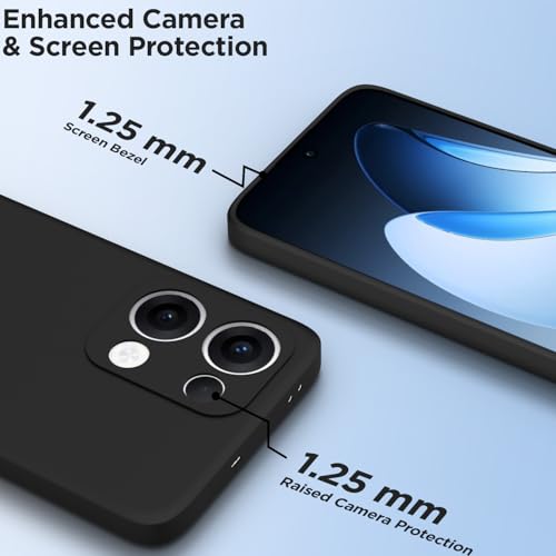 Image of Outlouders Back Cover for Oppo Reno 13 5G | Camera Protection | Durable Soft Matte Silicone Bumper Case (Black)