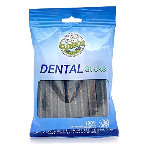 Bellfor Natürliches Dental Sticks Gegen Zahnstein Einfache Anwendung und Dosierung Ausgezeichnete Bekömmlichkeit Bekämpft schlechten Atem und Plaque Für Alle Hunderassen Geeignet (100 g, Sticks)