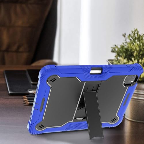 Coque iPad Pro 11 2024 antichoc avec support hybride bleu noir