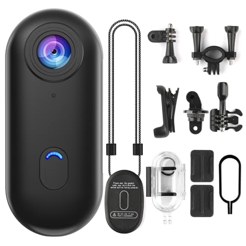 dahocamgo 4K Mini WiFi Action Camera 64GB Thumb POV Portable Body Cam Wearable Sports Camera with Waterproof Case Premium Portable Camcorder Mount Anywhere for Work, Travel, Pet Walking