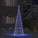 Árbol de Navidad LED de 400 cm, 800 LED azules, hierro, duradero, para interior y exterior, con soporte, 8 modos, fácil montaje